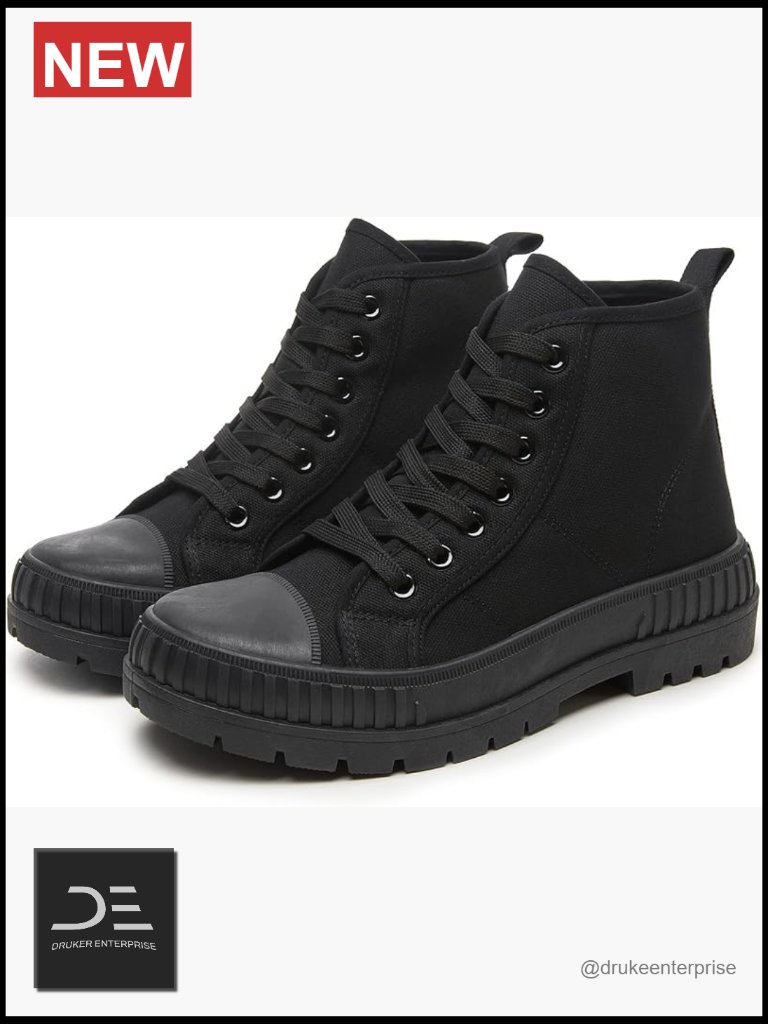 Women's White Platform High Top Canvas Sneakers Casual Lace-Up Shoes
